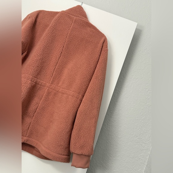 Women's Cozy Fleece Jacket - Rust XL - Picture 6 of 8